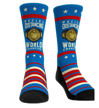 Social distancing world championship socks funny covid socks.