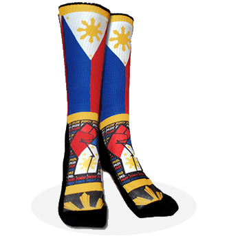 Philippines socks. Country flag socks. Filipino socks. Filippino pride socks.