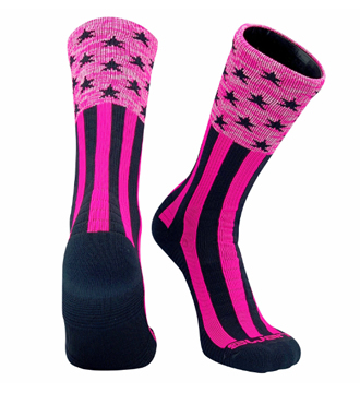 Pink USA Flag Socks