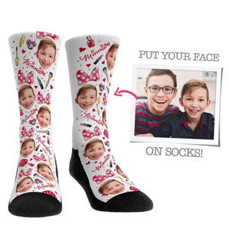 Happy Birthday Socks Custom Photo Socks Bow Socks