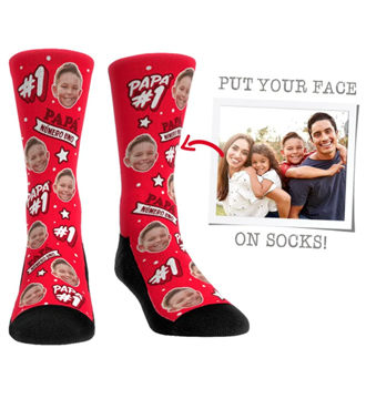 Number One Papa Socks Custom Photo Socks