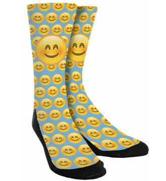 Emoji Socks patter socks. Novelty socks. All over emoji pattern socks.