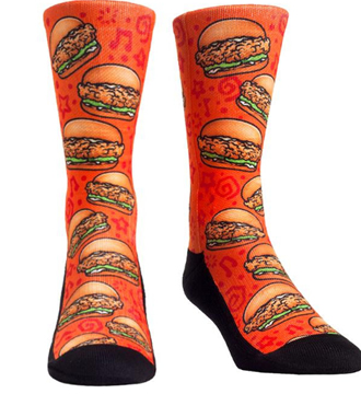 Chicken Sandwich Socks. Fast food socks. Food socks.
