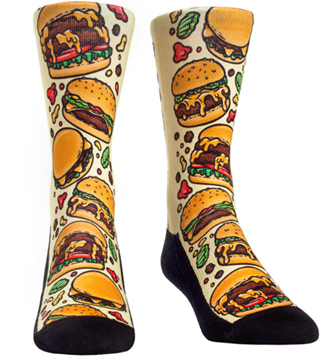 Hamburger Socks Fast Food Socks Burger Socks. Cheese Burger Socks.