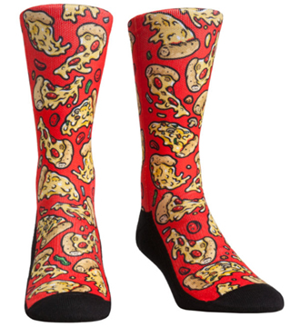 Melting Pizza Socks. Pizza shop socks. peperoni socks. 