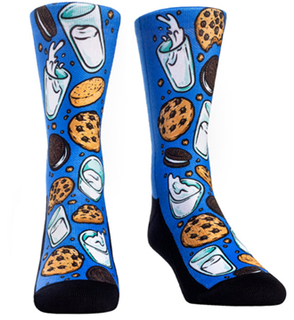 Milk and cookies socks. Nike elite socks. Novelty socks. Food socks. Snack socks.