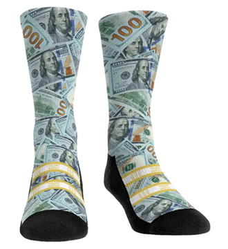 Money Socks $10000 dollar socks. Hundred dollar bills socks.