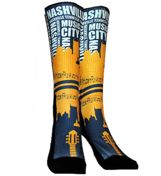 Nashville Skyline Socks. Pro Hockey Socks. Music City Socks.