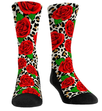 Leopard Print With Roses Socks